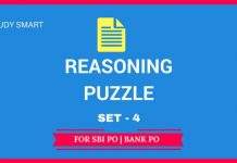 Reasoning  Puzzles High Level For SBI PO SET  4