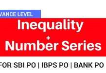 Inequalities and Number Series Advance Problems For SBI PO | IBPS PO |BANK PO Exams