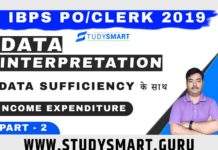 Data Interpretation Income Expenditure IBPS PO CLERK 2019