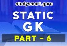 STATIC GK QUIZ PART 6  In Hindi & English Static GK