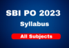 SBI PO Syllabus 2023